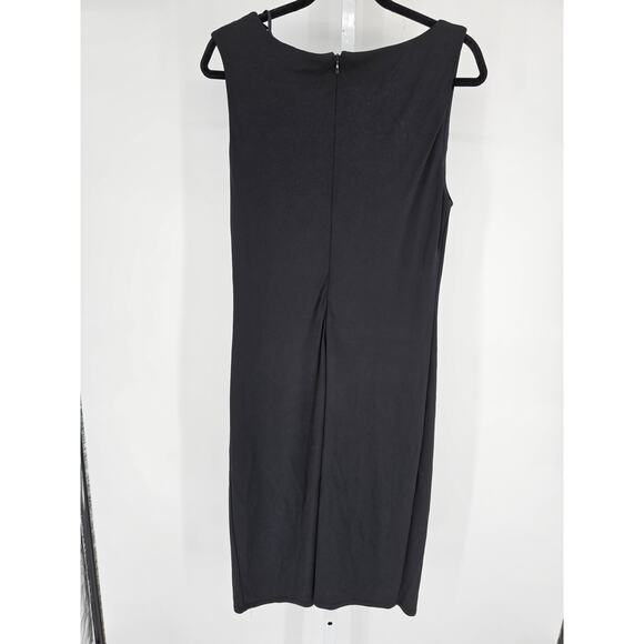Jessica Howard Womens Sz 14 Midi Length Formal Dress Sleeveless Solid Black - Picture 5 of 5